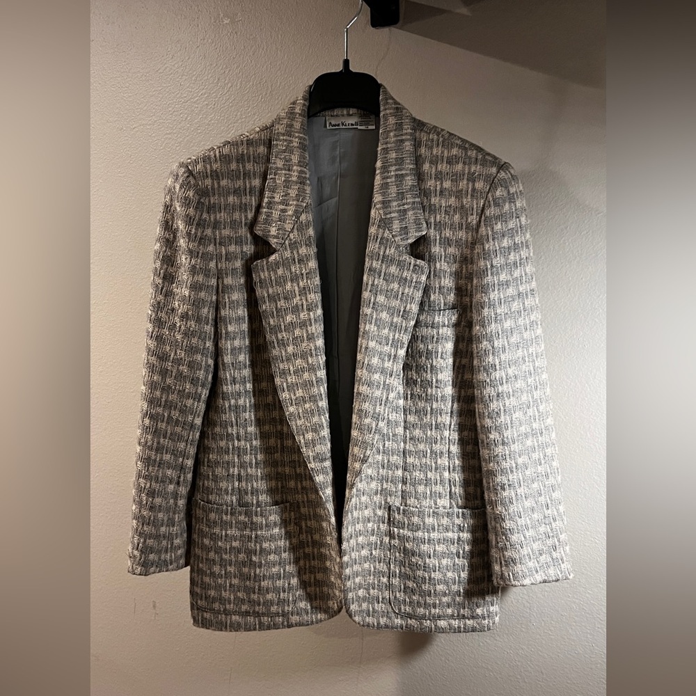 ANNE KLEIN II Houndstooth Blazer Jacket